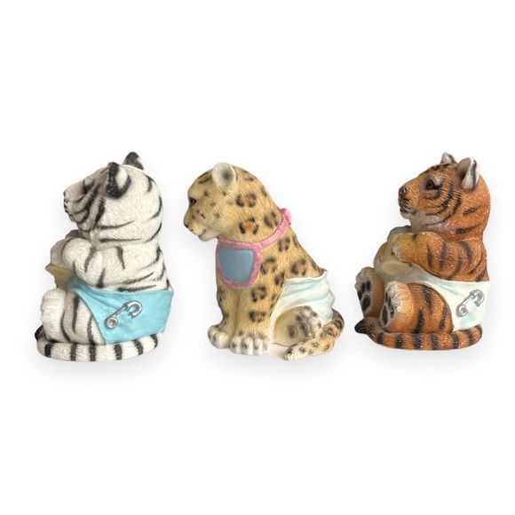 Tiger Leopard White Tiger Baby Bottle Figurines Lot of 3 Collection Encore Group - Picture 7 of 9
